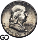 1958 Franklin Half Dollar, Choice BU, Interesting Toning
