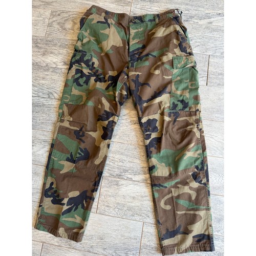 Military Issue BDU Cargo Pants Large Regular Woodland Camo Tactical Mens Ripstop