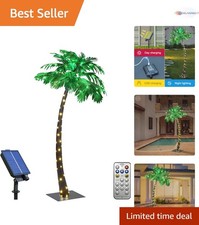 Versatile 7FT Palm Tree with 96 LED Lights - Indoor  Outdoor Solar Decoration