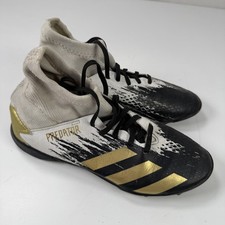 Adidas Predator Youth Soccer Turf Cleats Black White Gold Size US 3.5