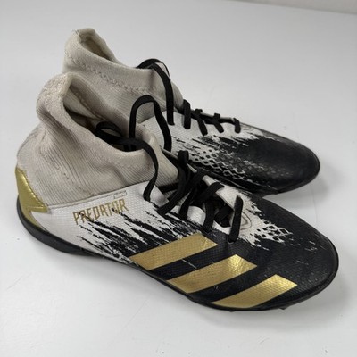 Adidas Predator Youth Soccer Turf Cleats Black White Gold 
