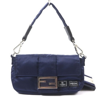 Fendi x Porter Baguette Mini Phone Case 7AS138 2-Way Nylon Bag Navy