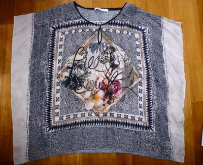 MONARI Tunika 42 XL Sommerteilchen Free Soul Fließend Animal-Print Hingucker