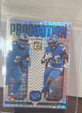David Montgomery Jahmyr Gibbs 2025 Donruss Production Line #2 Detroit Lions 