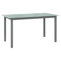 Gartentisch Hellgrau 150X90X74 Cm Aluminium Und Glas