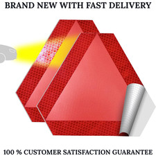 2 Pack Reflective Slow Moving Vehicle Sign 7x8 Triangle Sticker Diamond Grade