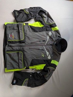 Rukka Rough Road Textiljacke grau neon Gr. 56