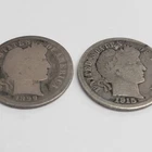 2 Barber Dimes 90% Silver / 1899 & 1915 / You Buy What You See