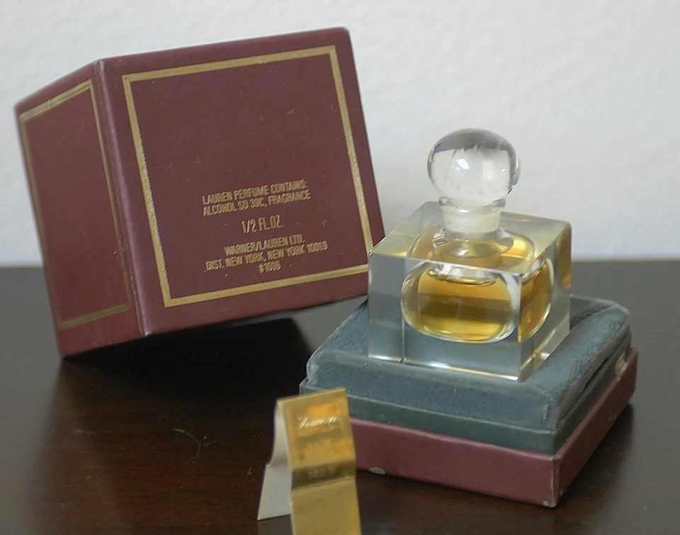 De colección * LAUREN por Ralph Lauren * PERFUME PURO EN CRISTAL 1/2 oz ~ 15 ml Warner Foto 3 de 4