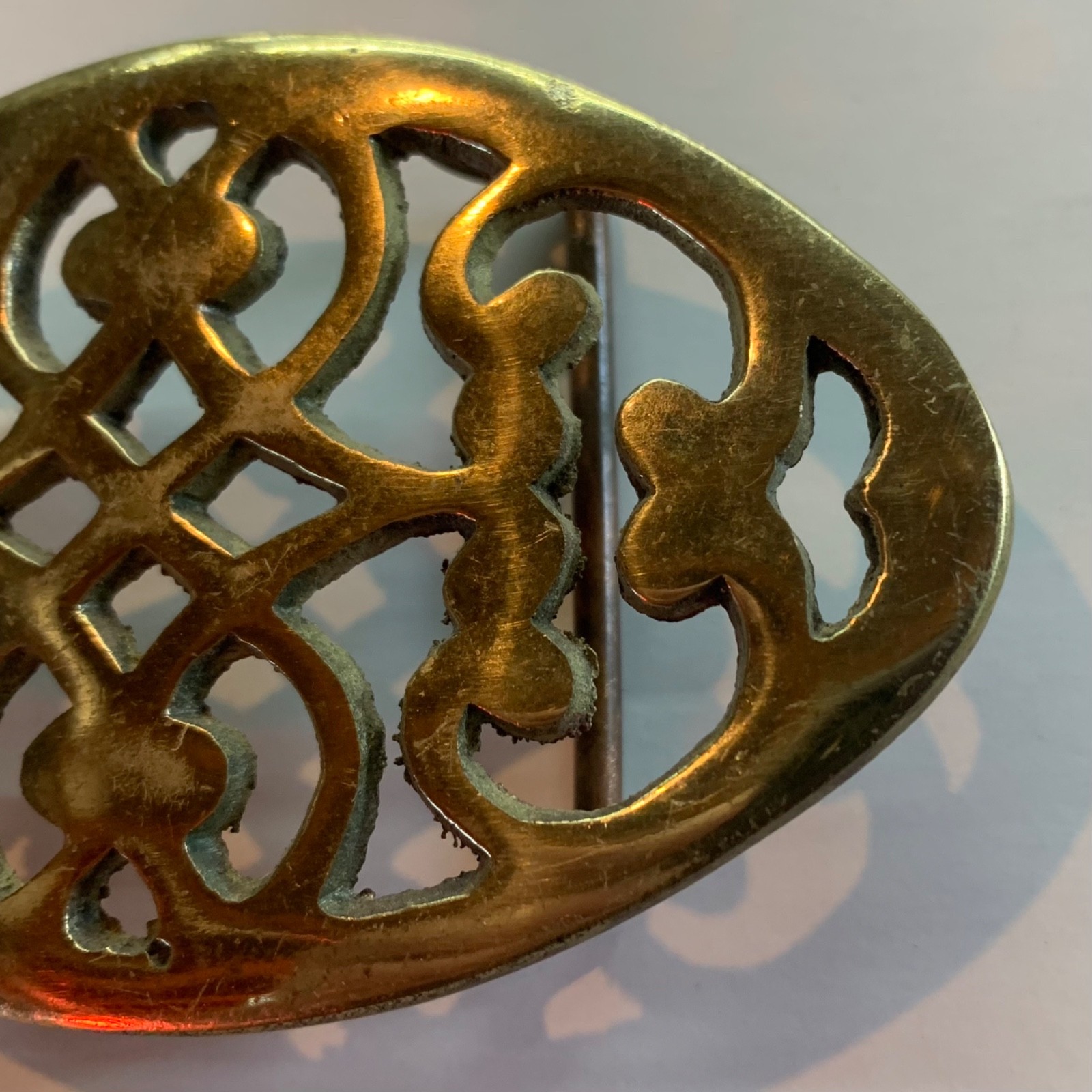 Solid Brass Celtic Infinity Knot Hippie Vintage B… - image 3