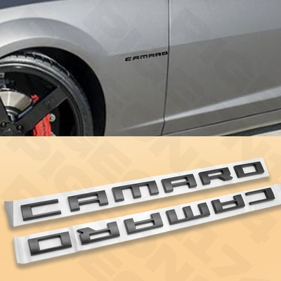 #ad #ad 2PCS MATTE BLACK FOR CHEVY CAMARO SIDE FENDER BADGES EMBLEMS LETTERS 2010 2015 $20.19