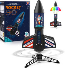 Rocket Launcher Toy Black Rechargeable Outdoor Flying Rocket for Kids