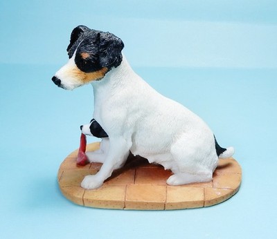 Enesco Border Fine Arts Jack Russell Terrier Under Mother's Feet A25067 Figurine