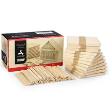 1000pcs Popsicle Sticks, Natural Wooden Food Grade Craft Sticks, 4-1/2 Inch G...
