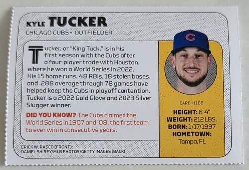 KYLE TUCKER 2025 Sports Illustrated SI for Kids #1188 Chicago Cubs MLB - Picture 2 of 2