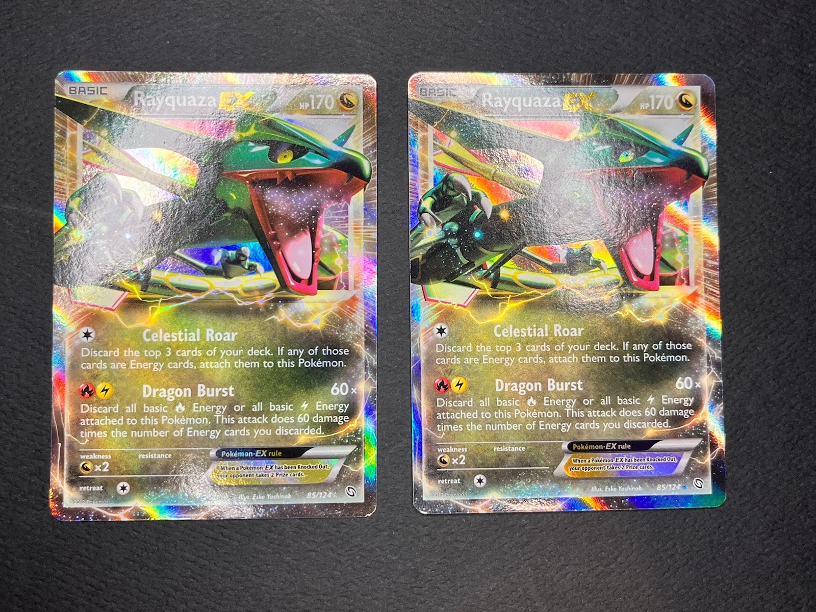 Rayquaza EX - 85/124 - Pokemon Dragons Exalted Black & White Ultra Rare Card LP