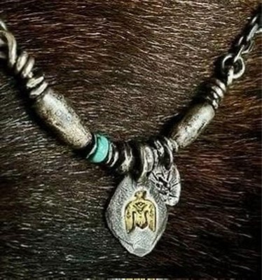 Navajo-Style Eagle Turquoise Pendant Necklace Vintage Gold 50cm Unisex