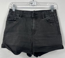 GUC Sincerely Jules Women Washed Black Denim Shorts Distressed Stretch Size 7/28