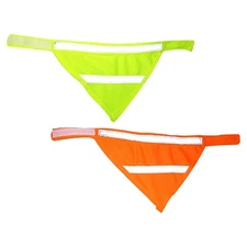 2 Pcs Pet Fluorescent Triangle Towel Dog Fashion Bandana Adorable