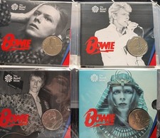 2020 David Bowie £5 - 5 Pound Coins Set – In Royal Mint Sealed Packs