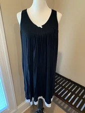 Simply vera wang nightgown xl gown chemise black rayon blend knit thin cool