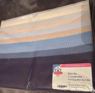 NIP Blue Sky Coordinate Laundry Basket Quilts Andover Fat Quarter Bundle12 RARE