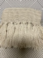    Raised Striped Chunky Knit Throw Cream: Midweight, Cozy Tassels  50  X 60  