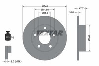 Textar Bremsscheiben Textar PRO Ø 245Mm Voll Beschichtet FüR VAG 92088503
