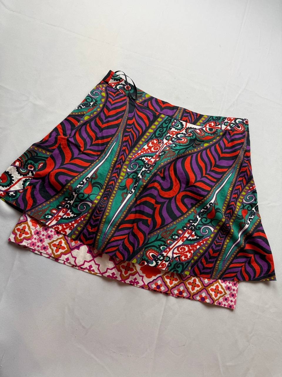 Anthropologie Odille Mini Skirt Womens Size 4 Multicolor Layered Paisley Floral