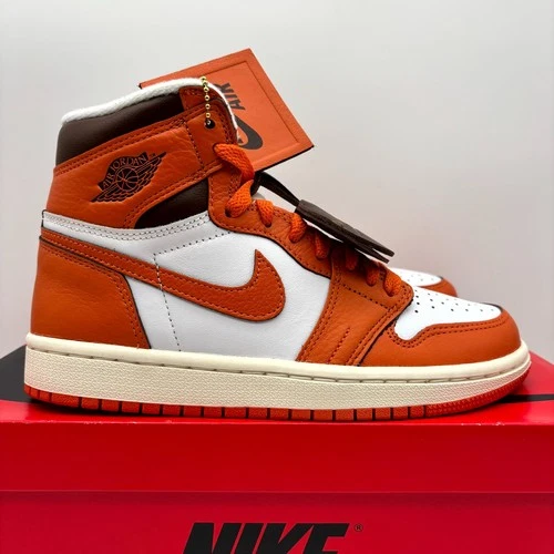 Nike Air Jordan 1 Retro High Starfish Orange Leather Shoes 5.5 Womens DO9369-101