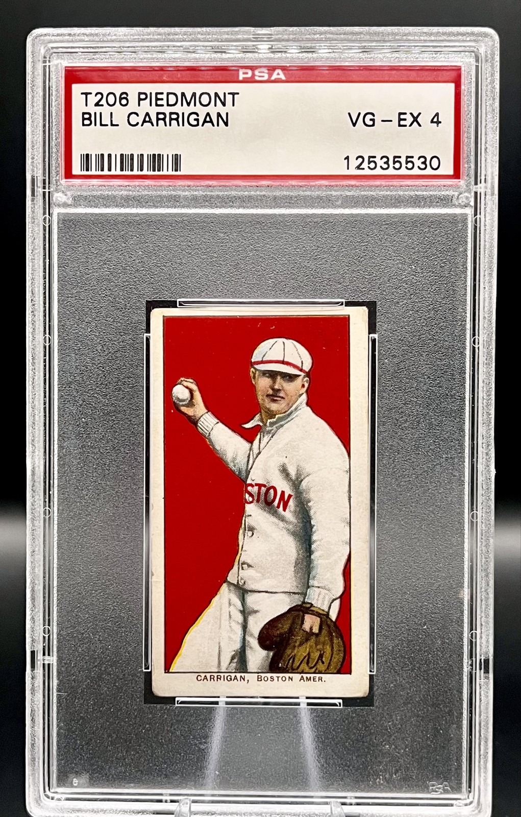 Vintage 1909-11 T206 - Bill Carrigan 350 Back Piedmont Card PSA 4