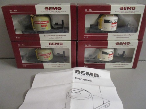 BEMO HO m  7460 151  8084 / 8086 / 8088 / 8090 SET DE 4 SILO A CIMENT | Condition: Occasion
