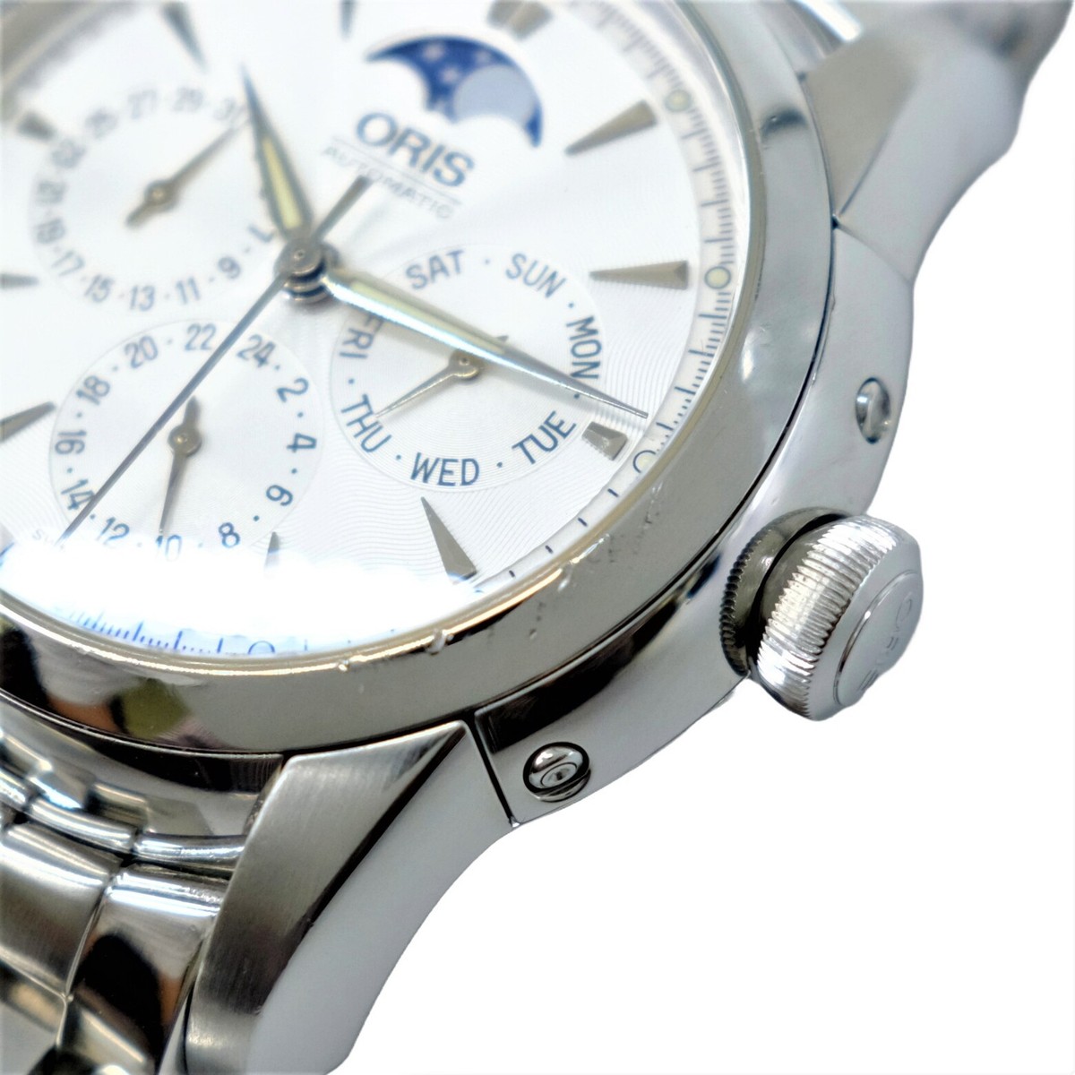 Oris Artrier Moonphase Triple Calendar 7546 Automatic SS White