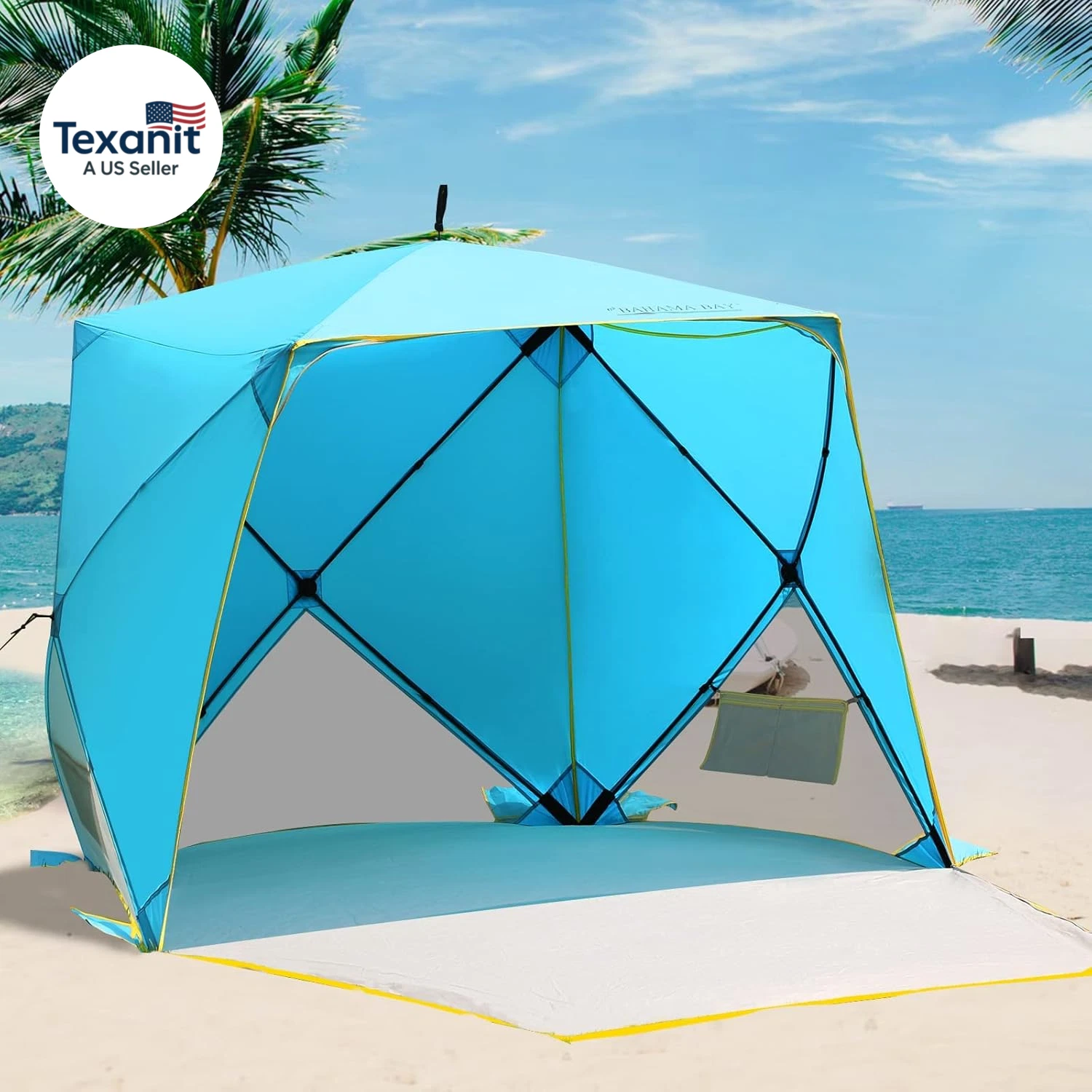 Pop up Beach Tent, Portable Shade Sun Shelter UPF50+ UV Protection for 4 Person