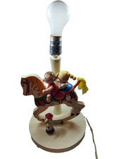 Vintage Nursery Lamp Baby German Folk Art Mid Century Erzebirge Style Wooden