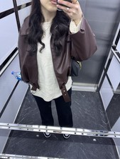 Lederjacke Oversize In Braun und Schwarz Erhältlich Gr: S-L Ungetragen Wie Neu