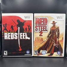 LOT OF 2 RED STEEL 1 & 2 NINTENDO Wii VIDEO GAMES TESTED WORKING CIB
