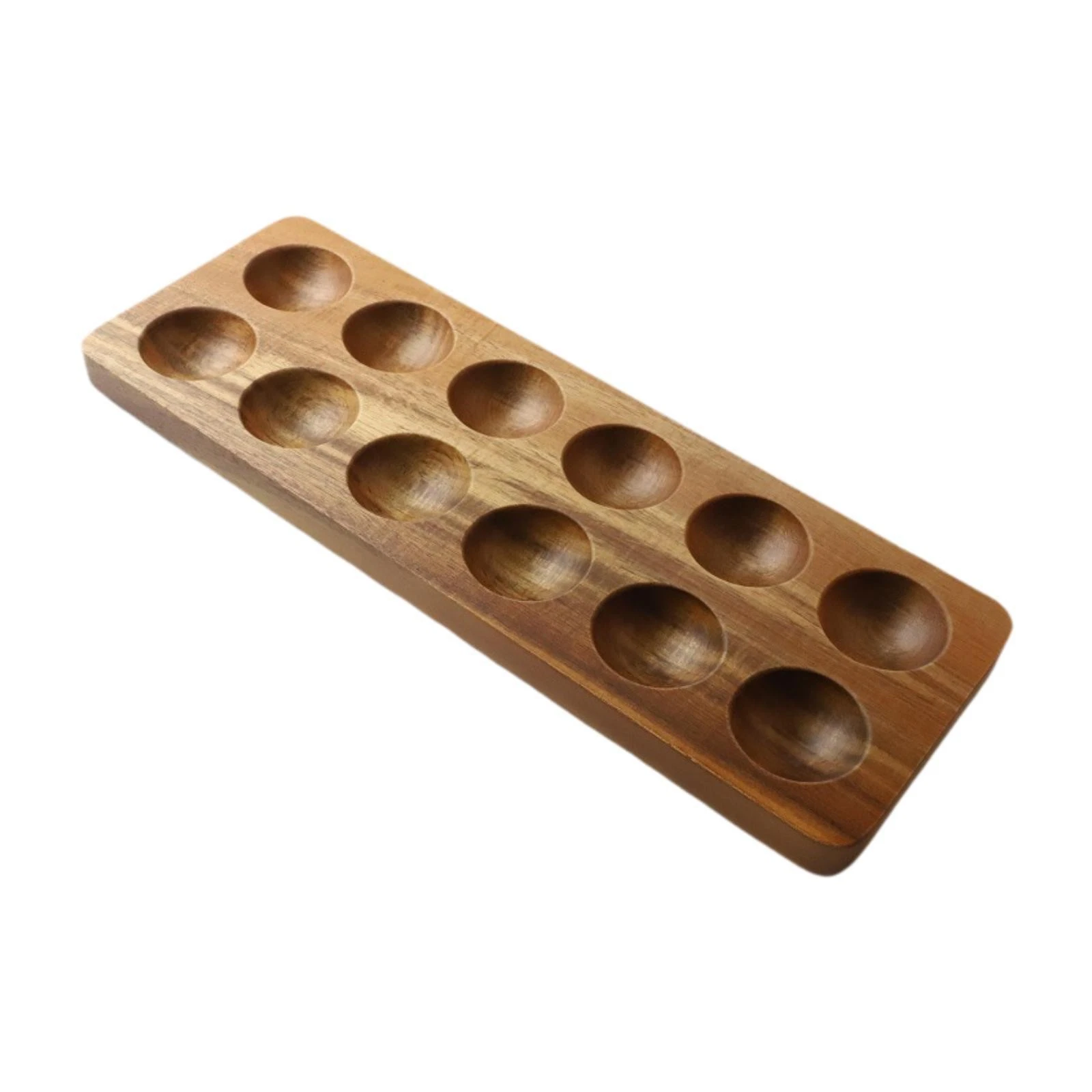 Wooden Egg Holder Stand 12 Grids Dispenser for Pantry Home Housewarming Gift