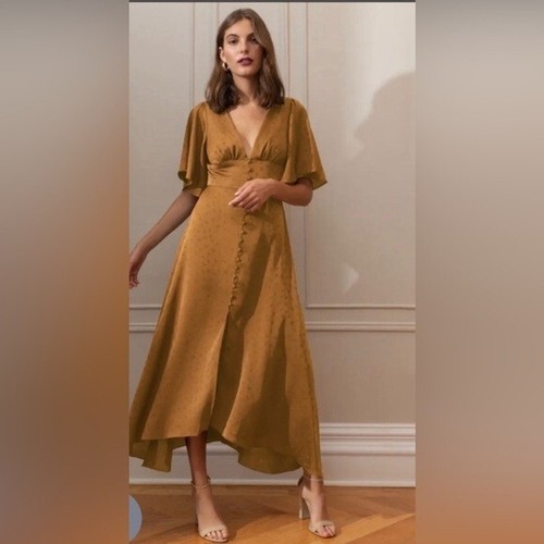 ✨ Used once ✨ Jenny Yoo ‘Luna’ satin dress in color marigold! Perfect condition