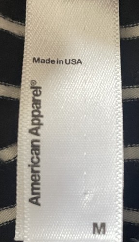 American Apparel Women’s Black Striped Turtle Roll-Neck T-Shirt Top M UK 8-10 - Picture 12 of 13