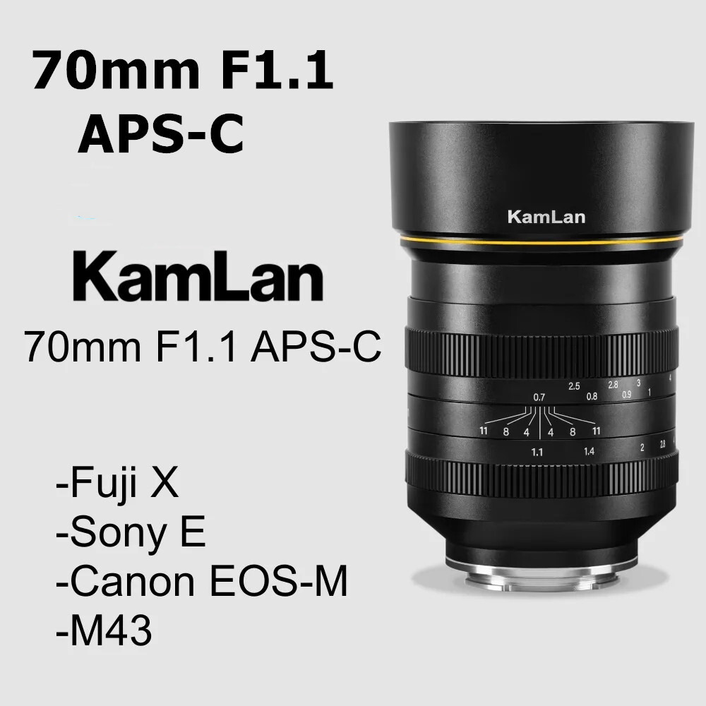 KamLan 70mm F1.1 APS-C Large Aperture MF Lens for Canon EOS KamLan 70mm F1.1 APS-C Large Aperture MF Lens for Canon EOS