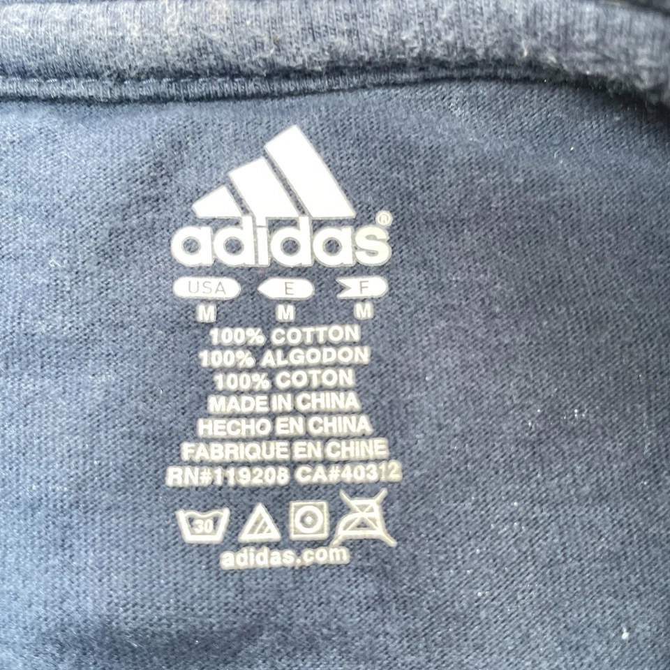 Camisa Philadelphia Union Para Hombres Azul Mediana Fútbol Club Adidas MLS Algodón Foto 4 de 4