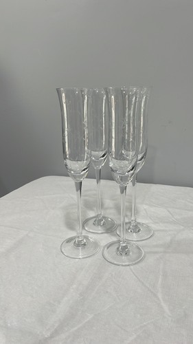 Lenox HEATHER Kristall Sektflöte Gläser floral geätzt 11" hoch 4er Set - Bild 6 von 13