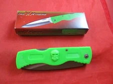 Tac Xtreme Pocket Knife *NEW* 3.75" Closed Folder Satin Blade ABS Green Handle