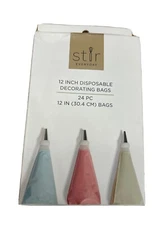 Stir 24 Ct Disposable Decorating Bags 12" inch Icing Cakes Cookies Candy