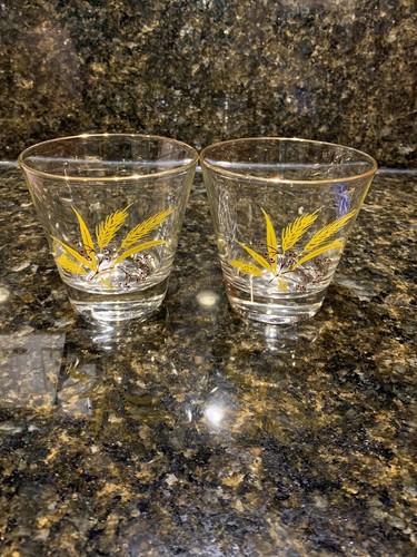 Set of 2 Century 8 oz. Glass Bar Ware Double Old Fashioned Autumn Gold - 第 1/4 張圖片