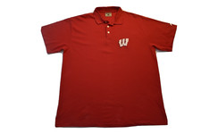 Russell Athletic Mens Wisconsin Badgers Red Polo Shirt New 1X, XLT