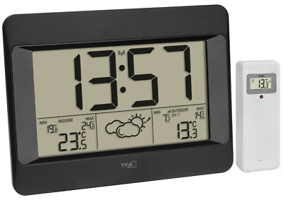 Funk Wetterstation ZENO TFA 35.1163.01 Raumklima Thermometer Barometer Funkuhr 