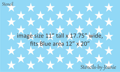 Joanie Stencil 50 Stars for 12 x 20 Blue area Amercian Flag Patriotic DIY Sign
