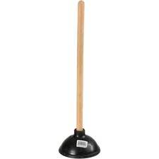 Rubber Toilet Plunger Wood Handle Clears Toilets Sinks Drains Plumbing Bathroom